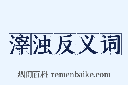滓浊反义词是什么意思的图片